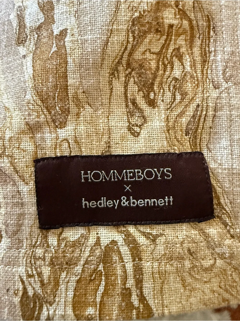 Homeboys Beige Marble-Print Apron Shirt